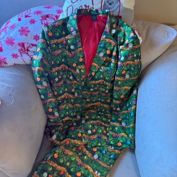 Light Up Green Christmas Suit Life of the Party Medium Holiday Party Ugly - Picture 10 of 14
